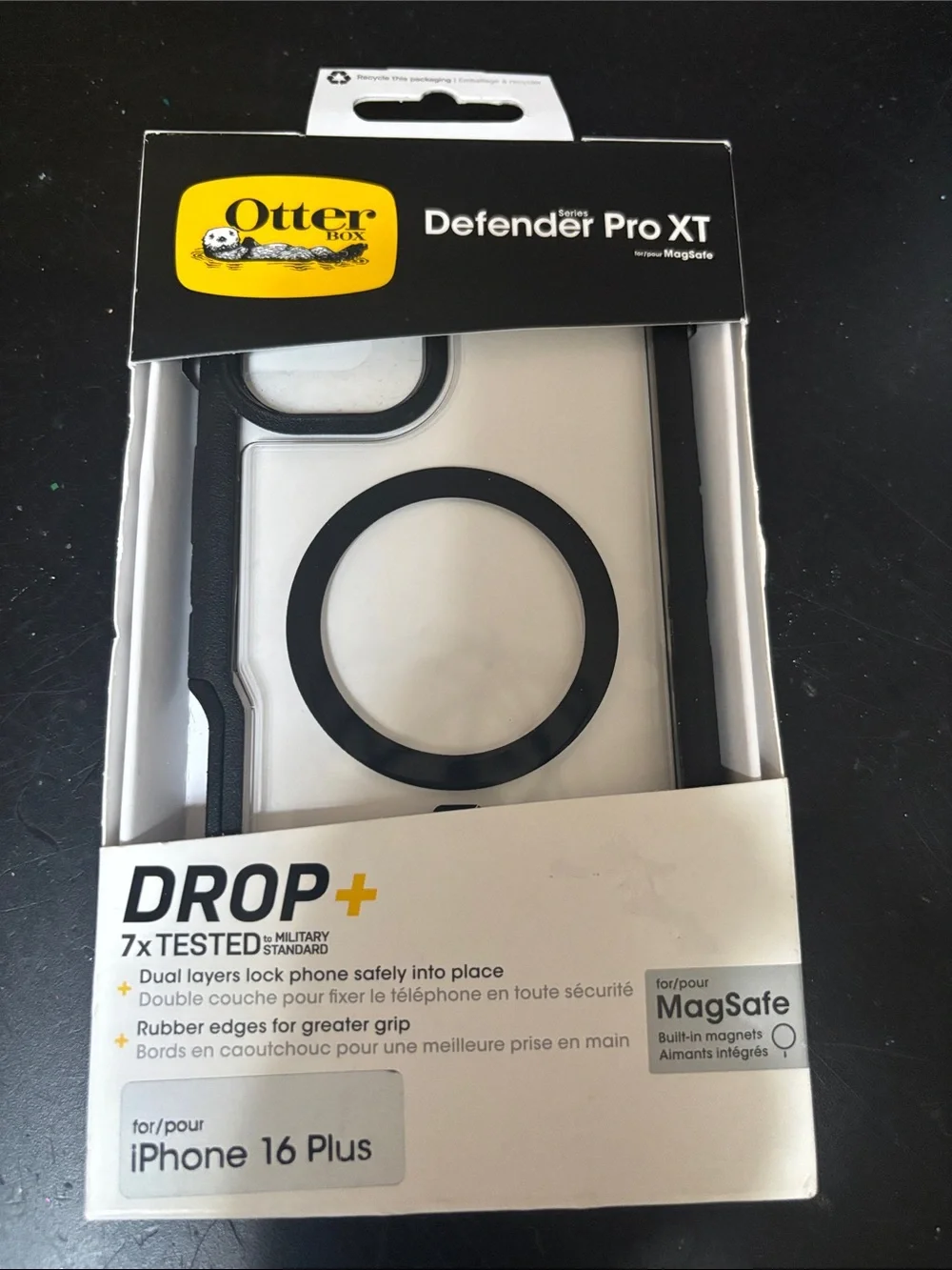 OtterBox Defender Pro XT Case for iPhone 16 Plus - Clear and Black